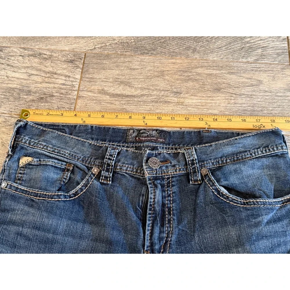 Silver Jeans Zac 36x32 Mens 36 x 32 Blue Relaxed Straight Leg Denim Western